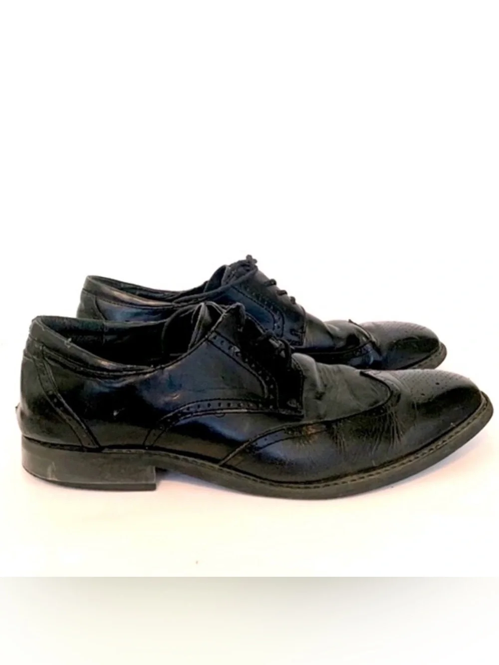 JOSEPH ABBOUD MENS DRESS SHOES BLACK LEATHER LACE UP 13D